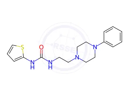 Chemical structure of 1-(2-(4-Phenylpiperazin-1-yl)ethyl)-3-(thiophen-2-yl)urea