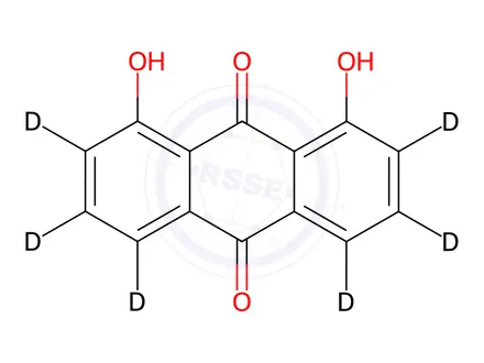 Chemical structure of 1,8-Dihydroxyanthraquinone-d6