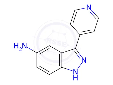 Chemical structure of 1H-Indazol-5-amine, 3-(4-pyridinyl)-