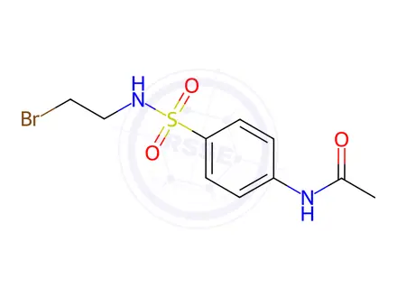Chemical structure of N-(4-(N-(2-bromoethyl)sulfamoyl)phenyl)acetamide
