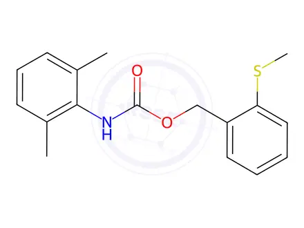 Chemical structure of Carbamic acid, (2,6-dimethylphenyl)-, [2-(methylthio)phenyl]methyl ester (9CI)
