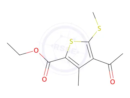 Chemical structure of Ethyl 4-acetyl-3-methyl-5-(methylsulfanyl)-2-thiophenecarboxylate