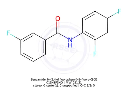 Chemical structure of Benzamide, N-(2,4-difluorophenyl)-3-fluoro-(9CI)
