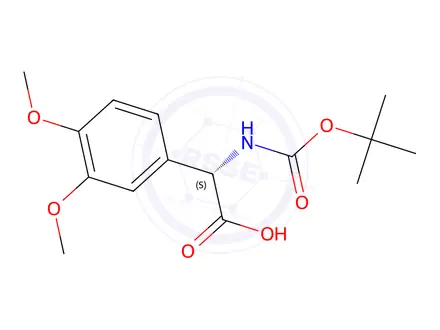 Chemical structure of (S)-2-((tert-Butoxycarbonyl)amino)-2-(3,4-dimethoxyphenyl)acetic acid