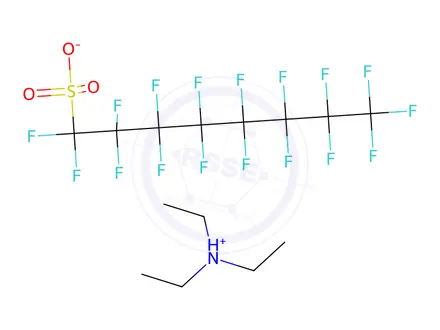 Chemical structure of Triethylammonium perfluorooctane sulfonate (PFOS-N(C2H5)3)