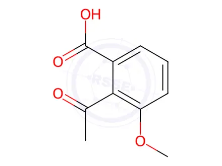 Chemical structure of Benzoic acid, 2-acetyl-3-methoxy-