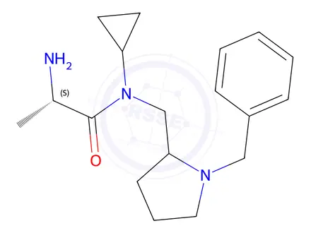 Chemical structure of 2-Amino-N-(((S)-1-benzylpyrrolidin-2-yl)methyl)-N-cyclopropylpropanamide