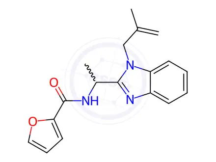Chemical structure of N-(1-(1-(2-Methylallyl)-1H-benzo[d]imidazol-2-yl)ethyl)furan-2-carboxamide