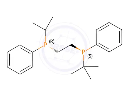 Chemical structure of 1,2-Bis((S)-tert-butyl(phenyl)phosphaneyl)ethane