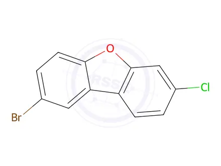 Chemical structure of Dibenzofuran, 2-bromo-7-chloro-