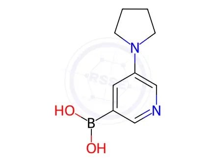Chemical structure of (5-(Pyrrolidin-1-yl)pyridin-3-yl)boronic acid