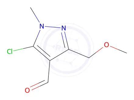 Chemical structure of 5-Chloro-3-(methoxymethyl)-1-methyl-1H-pyrazole-4-carbaldehyde