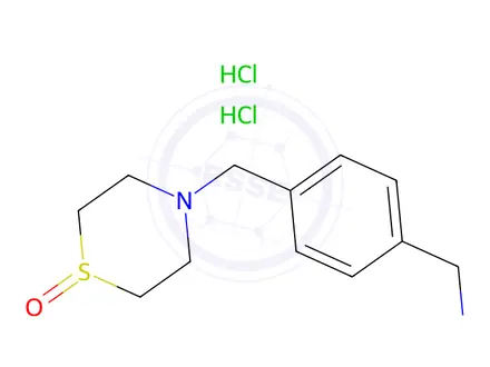 Chemical structure of 4-([4-(Aminomethyl)phenyl]methyl)-1lambda4-thiomorpholin-1-one dihydrochloride