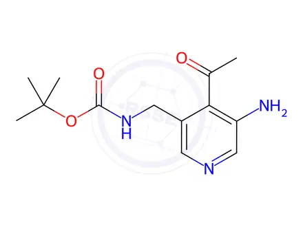 Chemical structure of tert-Butyl ((4-acetyl-5-aminopyridin-3-yl)methyl)carbamate