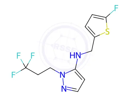Chemical structure of N-[(5-fluoro-2-thienyl)methyl]-1-(3,3,3-trifluoropropyl)-1H-pyrazol-5-amine