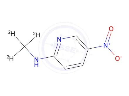 Chemical structure of N-(methyl-d3)-5-nitropyridin-2-amine