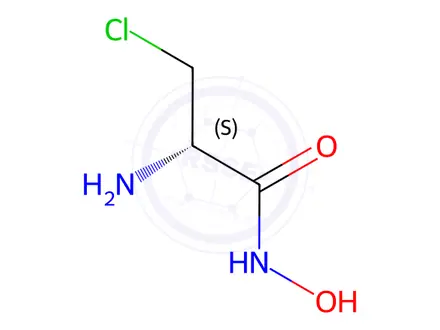 Chemical structure of 1-alpha-amino-beta-chloropropionic acid hydroxamide