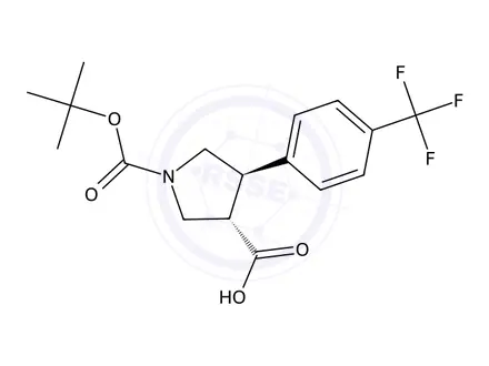 Chemical structure of Boc-trans-DL-Pro(4-trifluoromethylphenyl)-OH