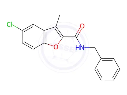 Chemical structure of n-Benzyl-5-chloro-3-methylbenzofuran-2-carboxamide