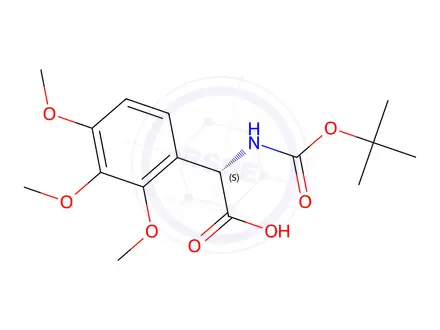 Chemical structure of (S)-2-((tert-Butoxycarbonyl)amino)-2-(2,3,4-trimethoxyphenyl)acetic acid