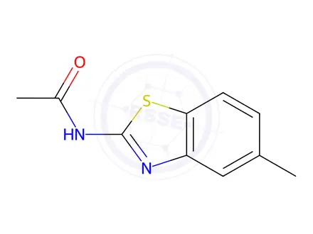 Chemical structure of Benzothiazole, 2-acetamido-5-methyl-(6CI)