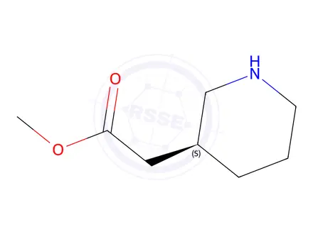 Chemical structure of (S)-methyl 2-(piperidin-3-yl)acetate hydrochloride