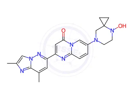 Chemical structure of 2-(2,8-Dimethylimidazo[1,2-b]pyridazin-6-yl)-7-(4-hydroxy-4,7-diazaspiro[2.5]octan-7-yl)-4H-pyrido[1,2-a]pyrimidin-4-one