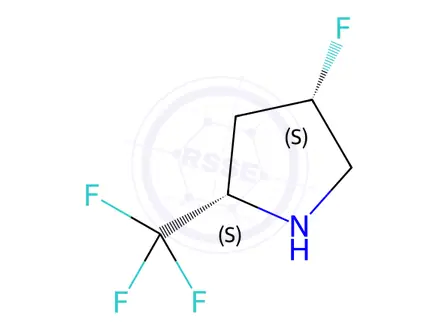 Chemical structure of Pyrrolidine, 4-fluoro-2-(trifluoromethyl)-, (2S,4S)-
