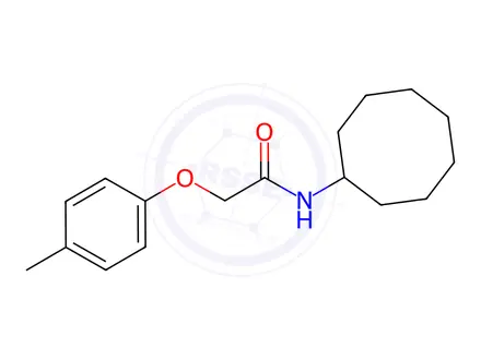 Chemical structure of Acetamide, N-cyclooctyl-2-(4-methylphenoxy)-