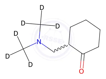 Chemical structure of 2-(Bismethyl)aminomethylcyclohexanone-d6