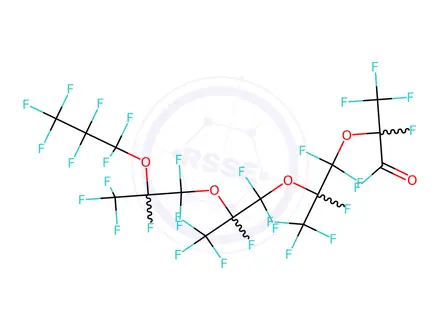 Chemical structure of PERFLUORO-2,5,8,11-TETRAMETHYL-3,6,9,12-TETRAOXAPENTADECANOYL FLUORIDE