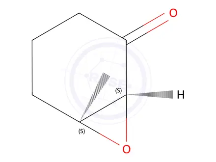 Chemical structure of 7-Oxabicyclo[4.1.0]heptan-2-one,6-methyl-,(1S,6S)-(9CI)