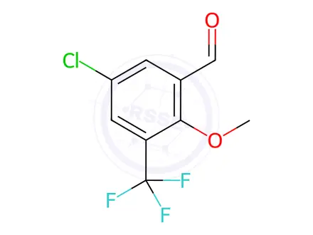 Chemical structure of 5-Chloro-2-methoxy-3-(trifluoromethyl)benzaldehyde