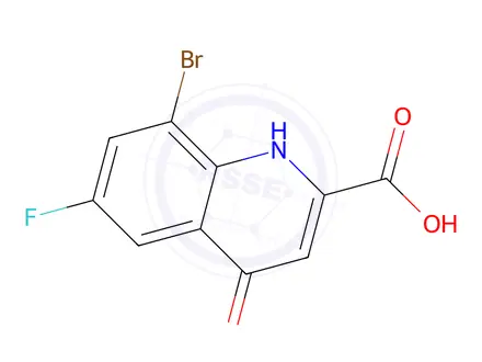 Chemical structure of 8-Bromo-6-fluoro-4-oxo-1,4-dihydroquinoline-2-carboxylic acid