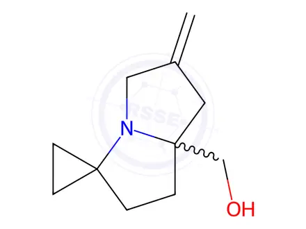 Chemical structure of Spiro[cyclopropane-1,3'-[3H]pyrrolizine]-7'a(5'H)-methanol, tetrahydro-6'-methylene-
