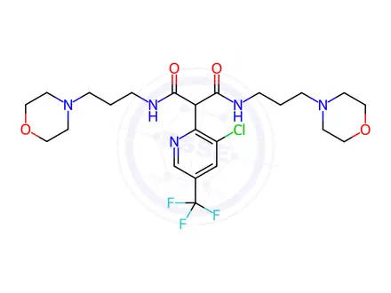 Chemical structure of 2-[3-chloro-5-(trifluoromethyl)-2-pyridinyl]-N~1~,N~3~-bis(3-morpholinopropyl)malonamide