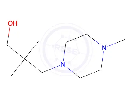 Chemical structure of 1-Piperazinepropanol,-bta-,-bta-,4-trimethyl-(9CI)