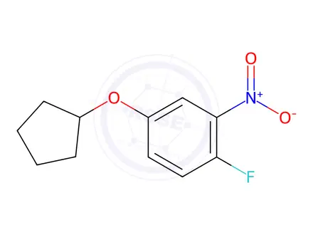 Chemical structure of Benzene, 4-(cyclopentyloxy)-1-fluoro-2-nitro-