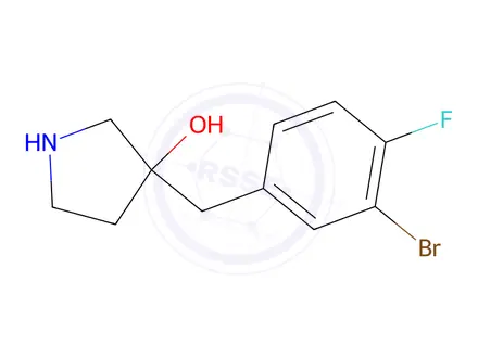 Chemical structure of 3-(3-Bromo-4-fluorobenzyl)pyrrolidin-3-ol