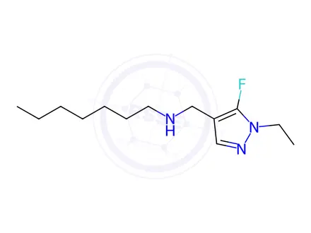 Chemical structure of (1-ethyl-5-fluoro-1H-pyrazol-4-yl)methyl]heptylamine