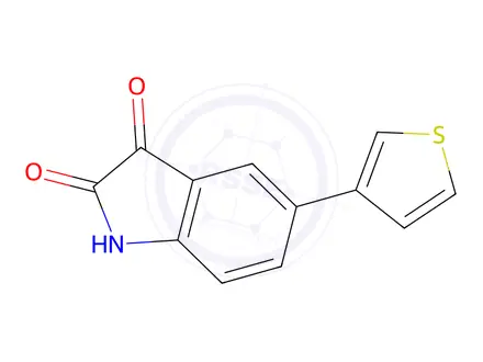 Chemical structure of 5-(3-Thienyl)-1H-indole-2,3-dione