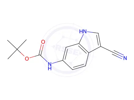 Chemical structure of tert-Butyl (3-cyano-1H-indol-6-yl)carbamate