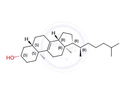 Chemical structure of zymostenol
