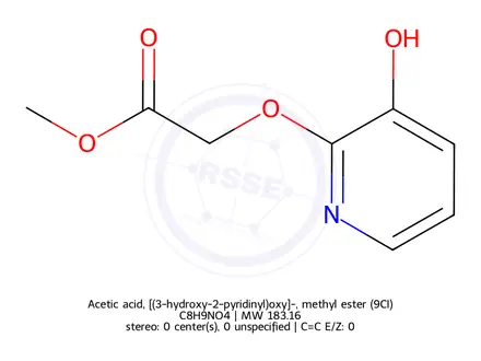 Chemical structure of Acetic acid, [(3-hydroxy-2-pyridinyl)oxy]-, methyl ester (9CI)