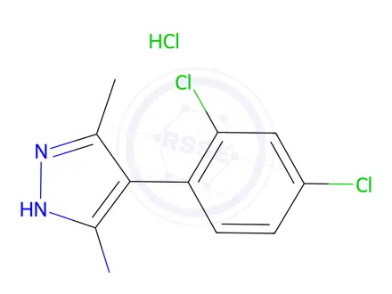Chemical structure of 4-(2,4-Dichlorophenyl)-3-methyl-1H-pyrazol-5-amine hydrochloride