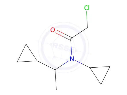 Chemical structure of 2-chloro-N-cyclopropyl-N-(1-cyclopropylethyl)acetamide