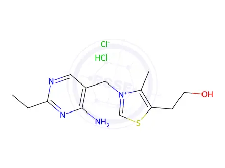 Chemical structure of Thiamine Nitrate Impurity 6 Chloride Hydrochloride (Thiamine Nitrate EP Impurity F Chloride Hydrochloride)