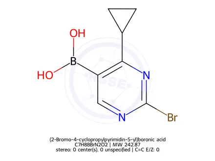 Chemical structure of (2-Bromo-4-cyclopropylpyrimidin-5-yl)boronic acid