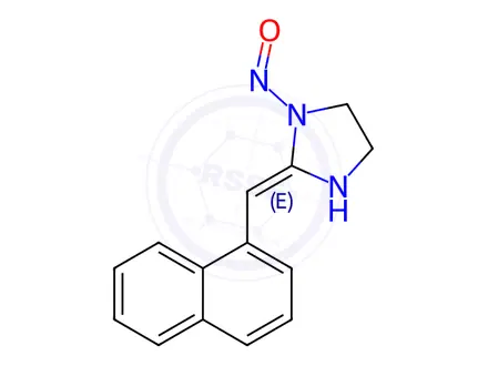 Chemical structure of 2-(1-Naphthalenylmethylene)-1-nitrosoimidazolidine