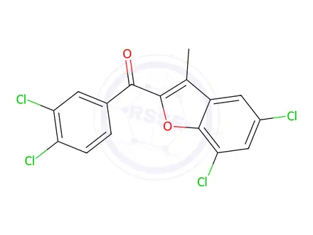 Chemical structure of (5,7-Dichloro-3-methyl-1-benzofuran-2-yl)(3,4-dichlorophenyl)methanone